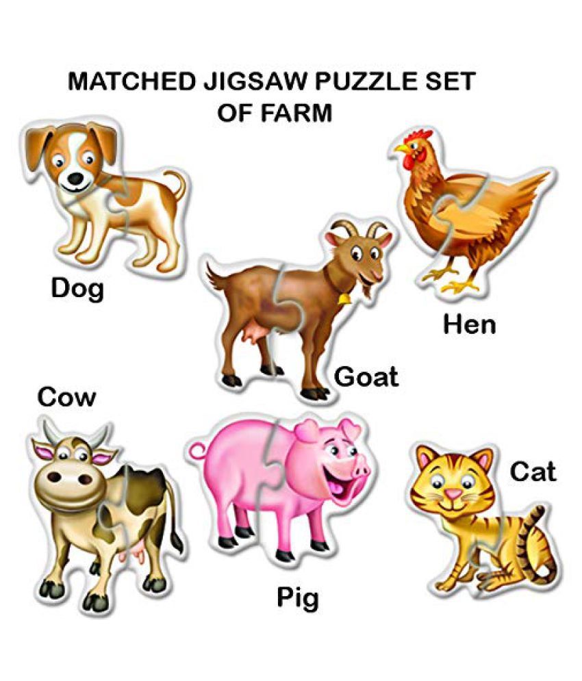 Toykraft My First Puzzle Farm Animals 2 Piece Chunky Puzzles for 2
