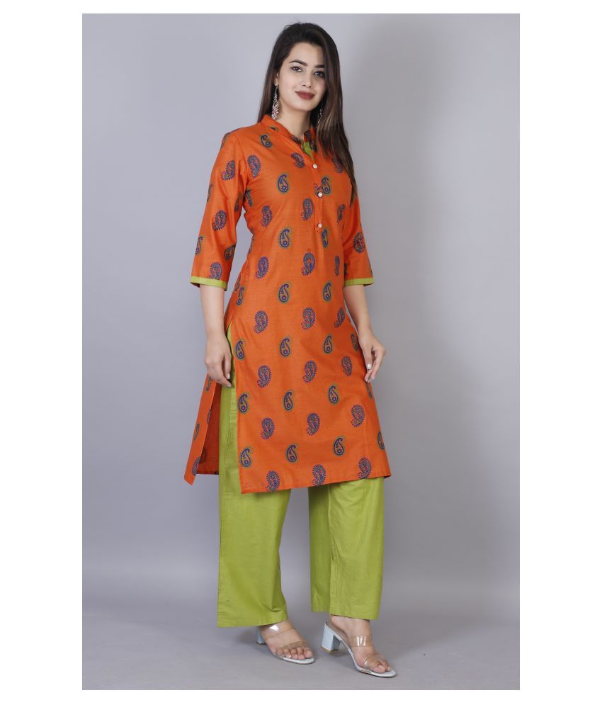 Bazar Chale Cotton Kurti With Palazzo Stitched Suit Buy Bazar Chale