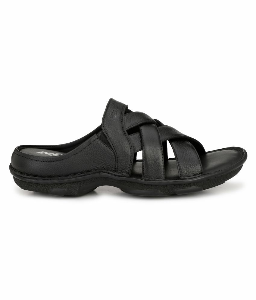 hitz black leather sandals