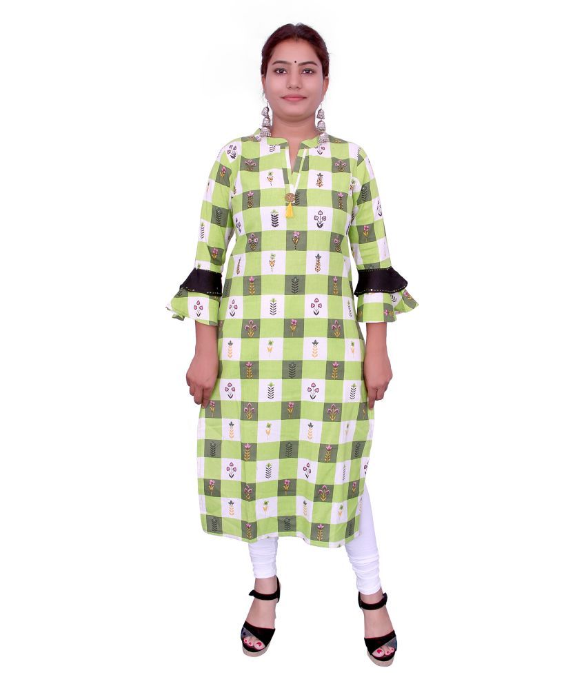 Jaya Multicoloured Cotton Blend Straight Kurti Buy Jaya Multicoloured
