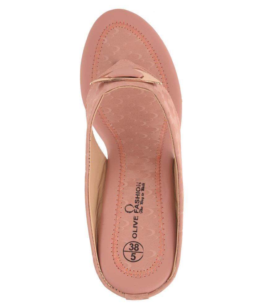 nude pink wedges