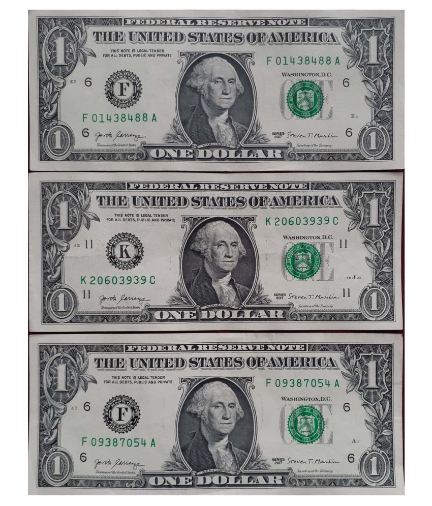     			The United States of America One Dollar Bill 2017 ** Qty-3