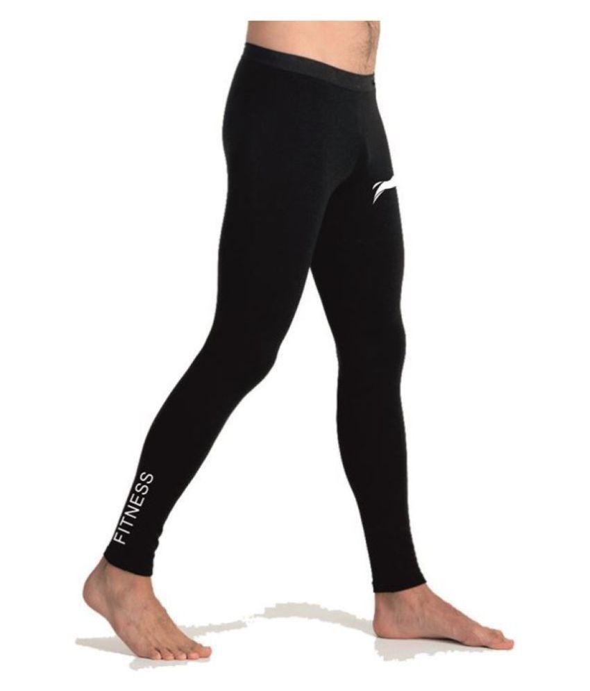     			Just Rider Full Length Compression Lower Tights Multi Sports Exercise/Gym/Running/Yoga/Other Outdoor ineer wear for Sports - Skin Tight Fitting - Black Color
