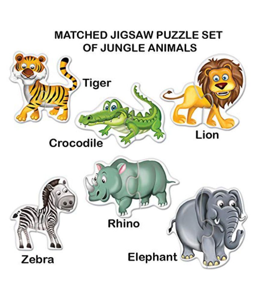 Toykraft My First Puzzle Jungle Animals 2 Piece Chunky Puzzles for