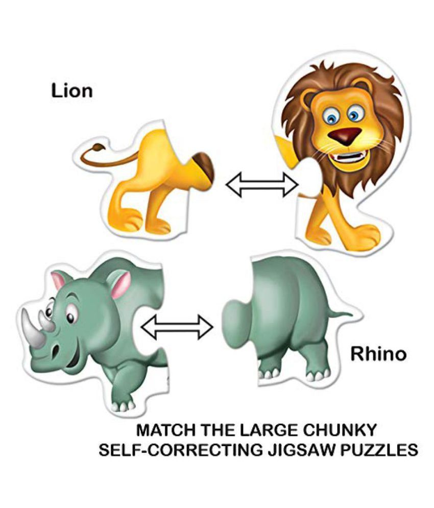 Toykraft My First Puzzle Jungle Animals 2 Piece Chunky Puzzles for