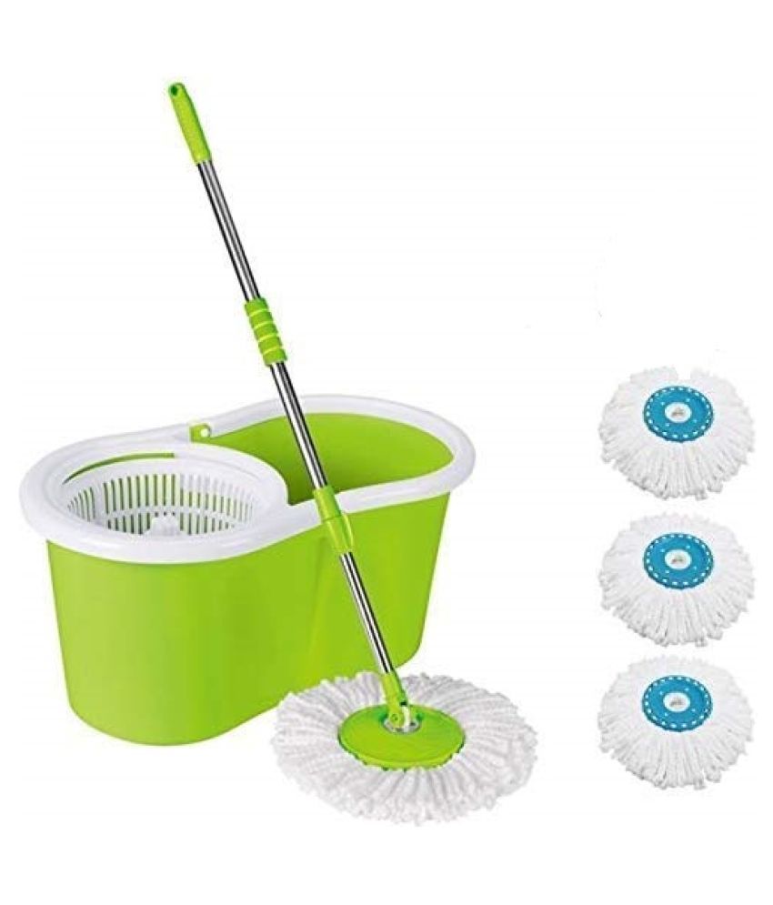 Brothershub Double Bucket Mop Green 360° Spin Easy Clean Floor Mop