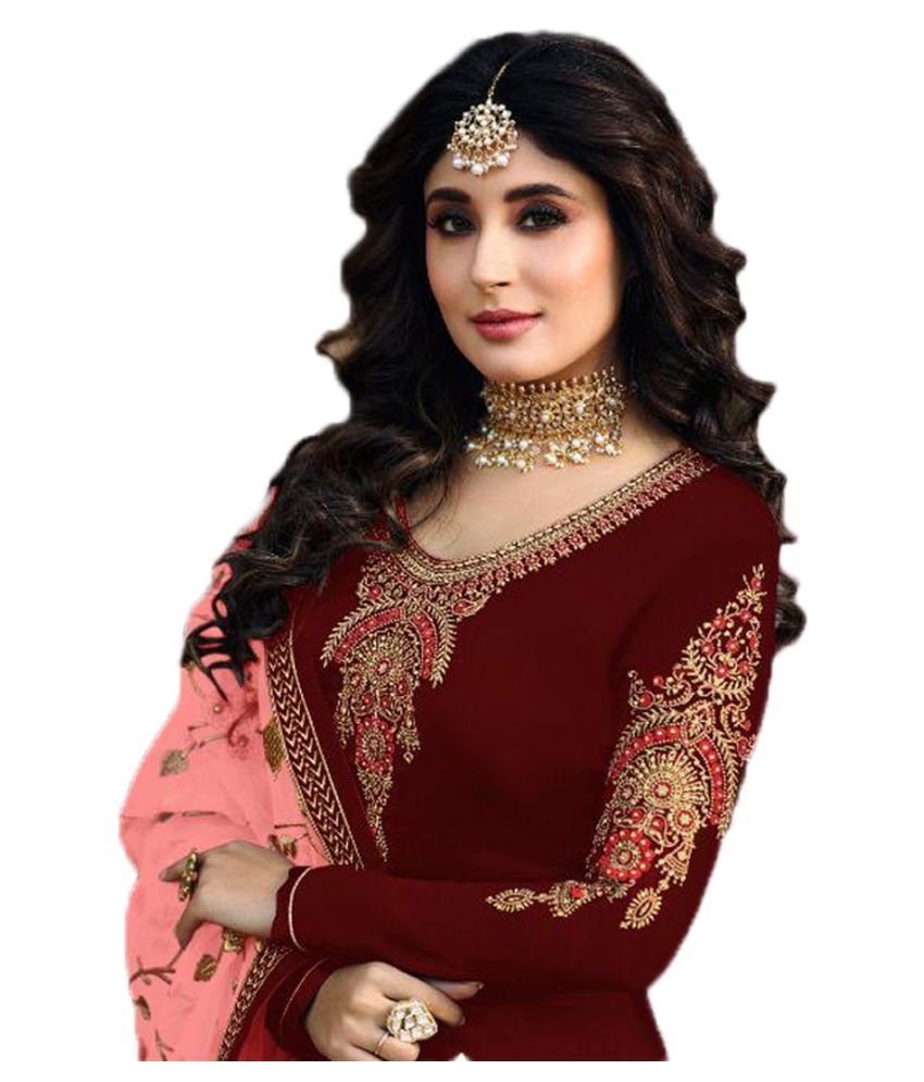 maroon ethnic gown