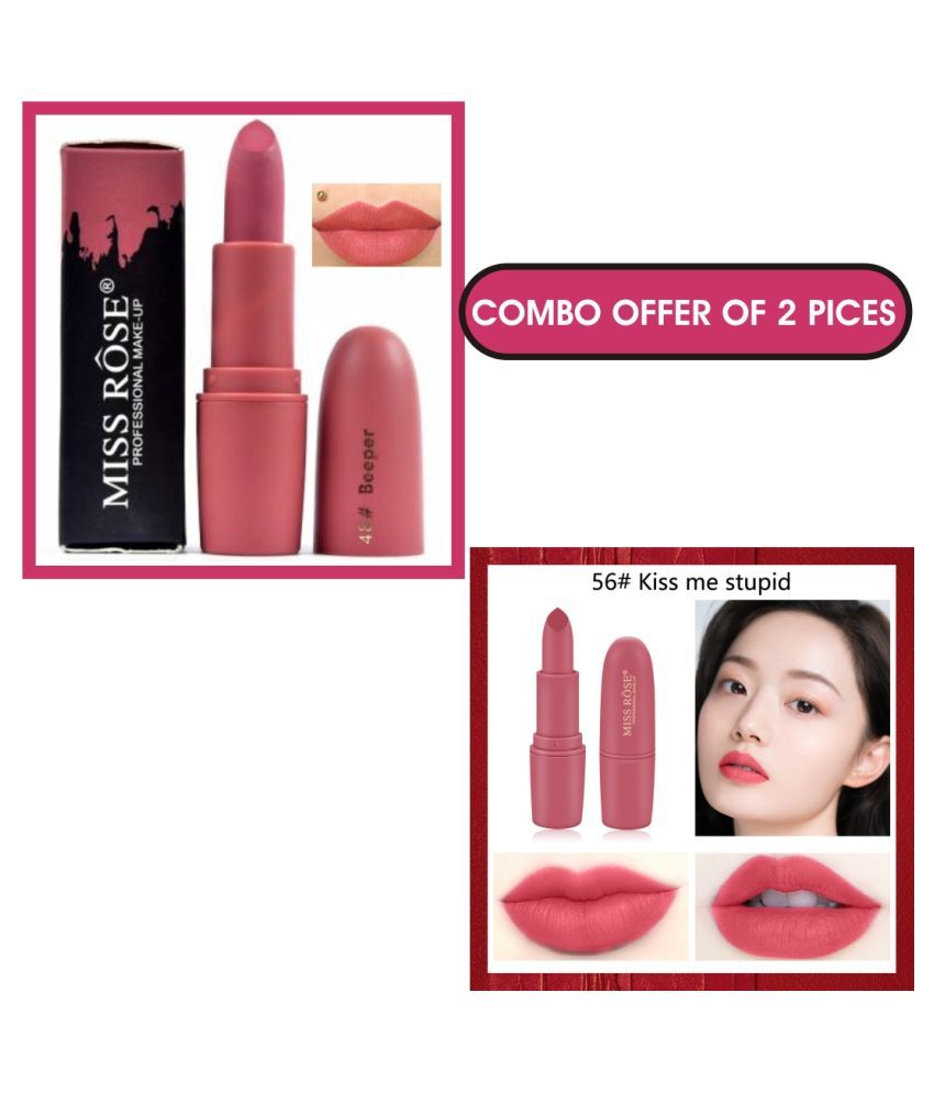 Miss Rose Lipstick Combo Offer (48&56) Lipstick Peach & light pinki ...