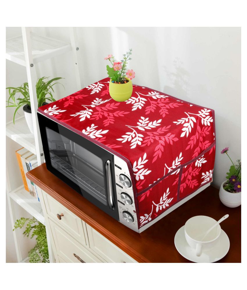     			E-Retailer Single Poly-Cotton Maroon Microwave Oven Cover -