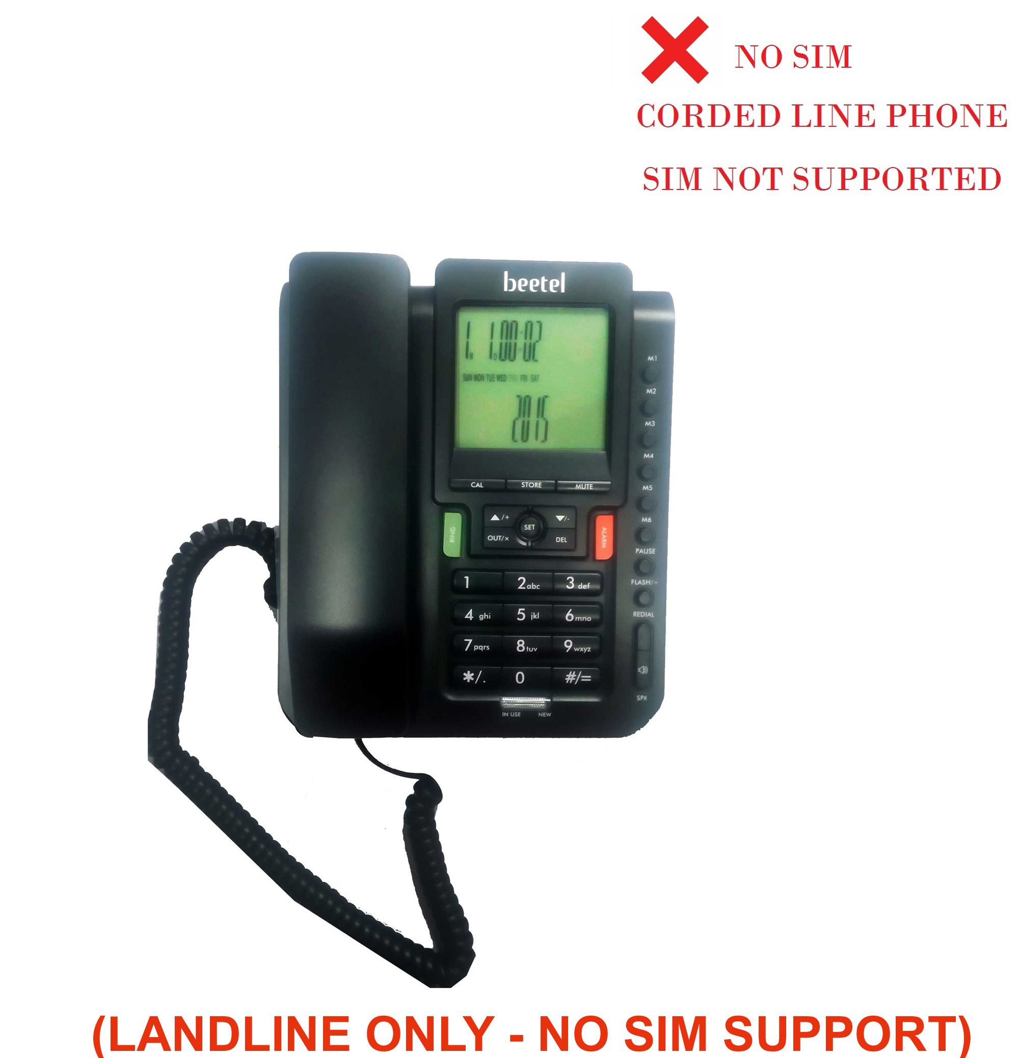 Beetel M71 Corded Landline Phone ( Black )