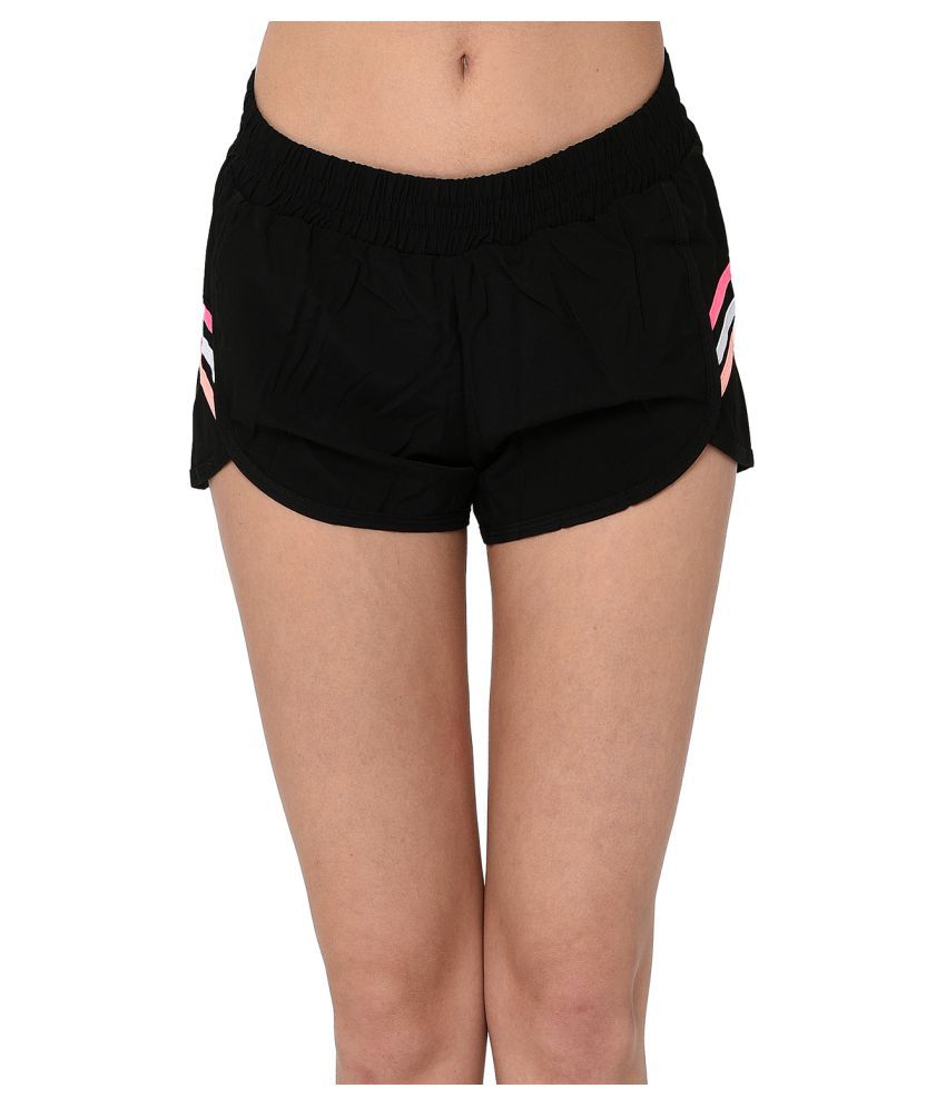 Buy Viral Girl Black Polyester Solid Shorts Online at Best Prices in