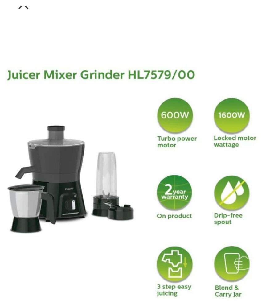 Philips HL7579/00 600 Watt 3 Jar Juicer Mixer Grinder Price in India Buy Philips HL7579/00 600