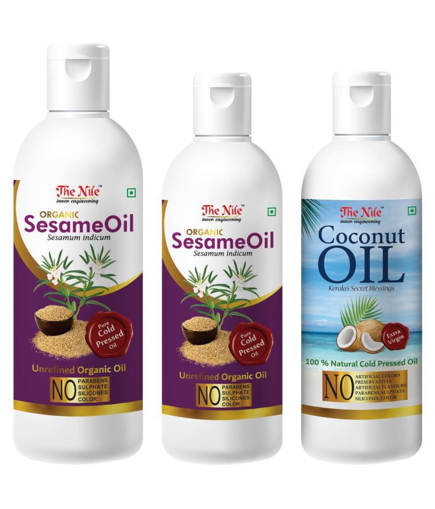     			The Nile Sesame Oil 150 Ml + 100 Ml (250 Ml) + Coconut Oil 100 Ml 350 mL Pack of 3