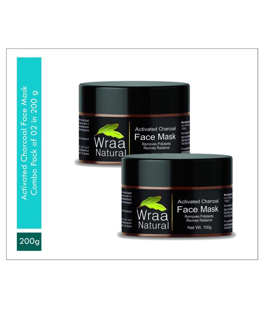 Wraa Natural Activated Charcoal Mask Pack Deep Cleansing Face Face Pack