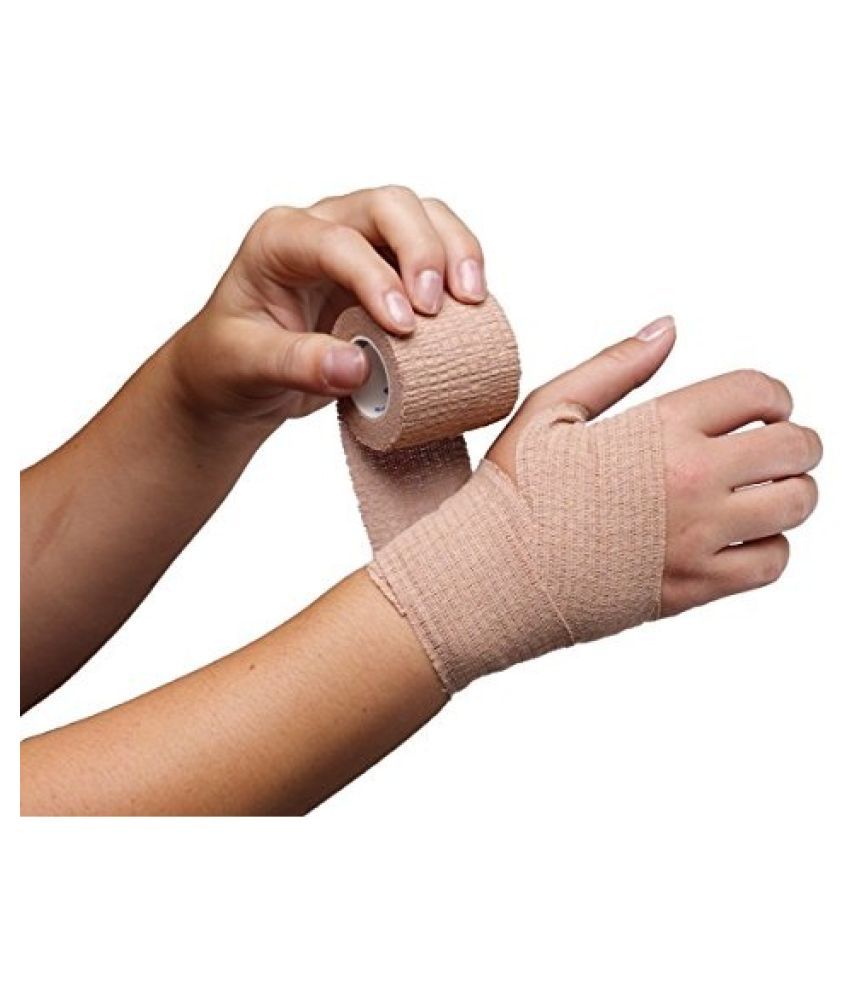 ATAPE Cohesive Crepe Elastic Bandage Beige (10 x 7.5 x 5 cm X 4.5 m