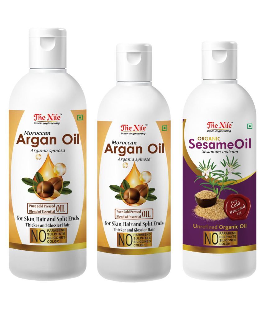     			The Nile Argan Oil 150 ML + 100 ML (250ML) + Sesame Oil 100 ML 350 mL Pack of 3