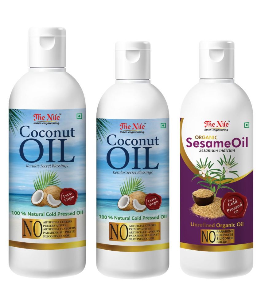     			The Nile Coconut Oil 150 Ml + 100 ML (250 Ml) + Sesame Oil 100 Ml 350 mL Pack of 3
