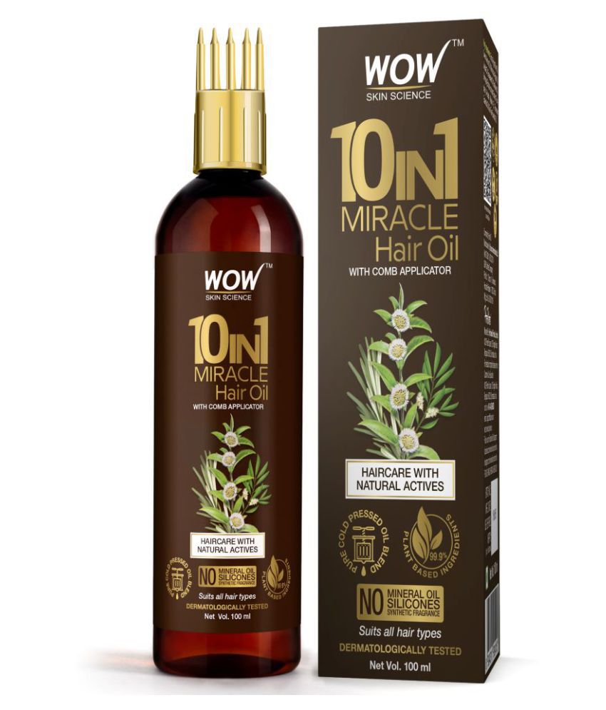     			WOW Skin Science 10-in-1 Active Miracle Hair Oil with Comb- 100mL