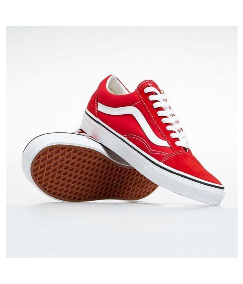 vans red running shoes