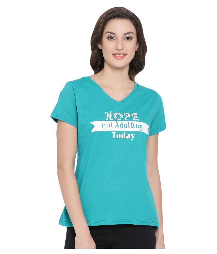     			Clovia Cotton Night T-Shirt - Green