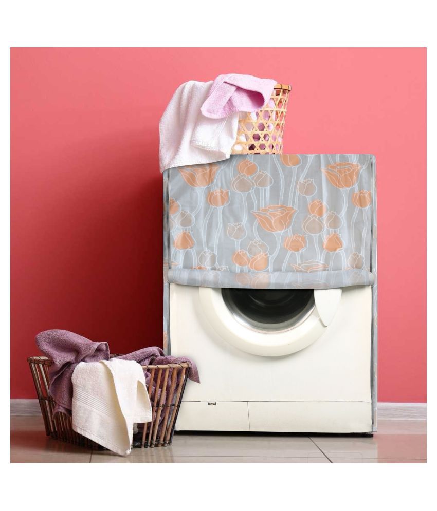     			E-Retailer Single PVC Orange Washing Machine Cover for Universal Front Load