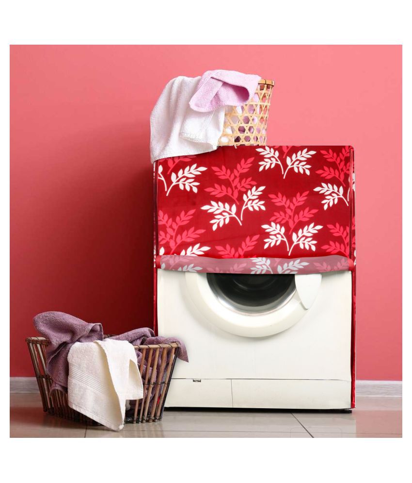    			E-Retailer Single Polyester Maroon Washing Machine Cover for Universal Front Load