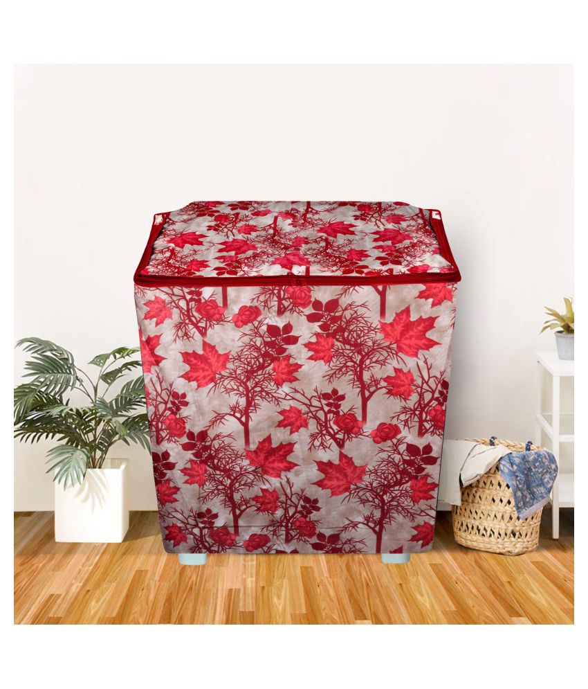     			E-Retailer Single Polyester Red Washing Machine Cover for Universal Semi-Automatic