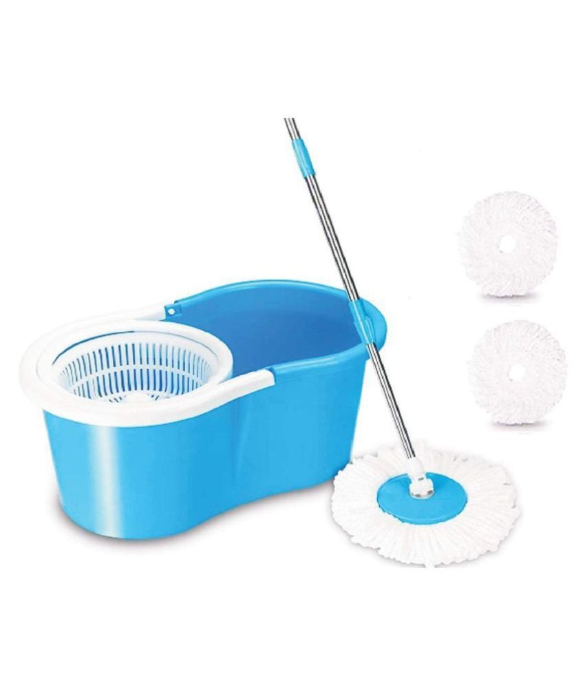 MAXIMIZE Single Bucket Mop 360° Spin Floor Mop with 2 Microfiber Refill ...