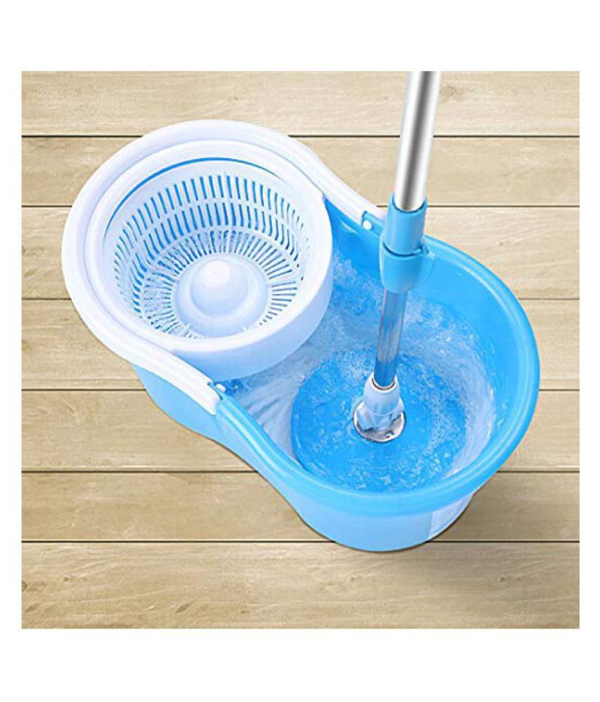 MAXIMIZE Single Bucket Mop 360° Spin Floor Mop with 2 Microfiber Refill