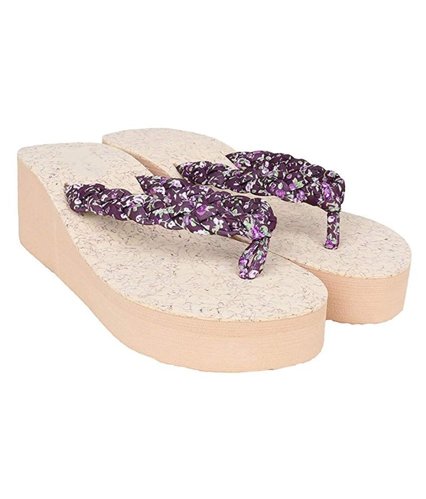 purple flats with ankle strap
