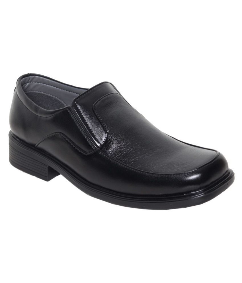     			Leeport - Black Men's Slip On Formal Shoes