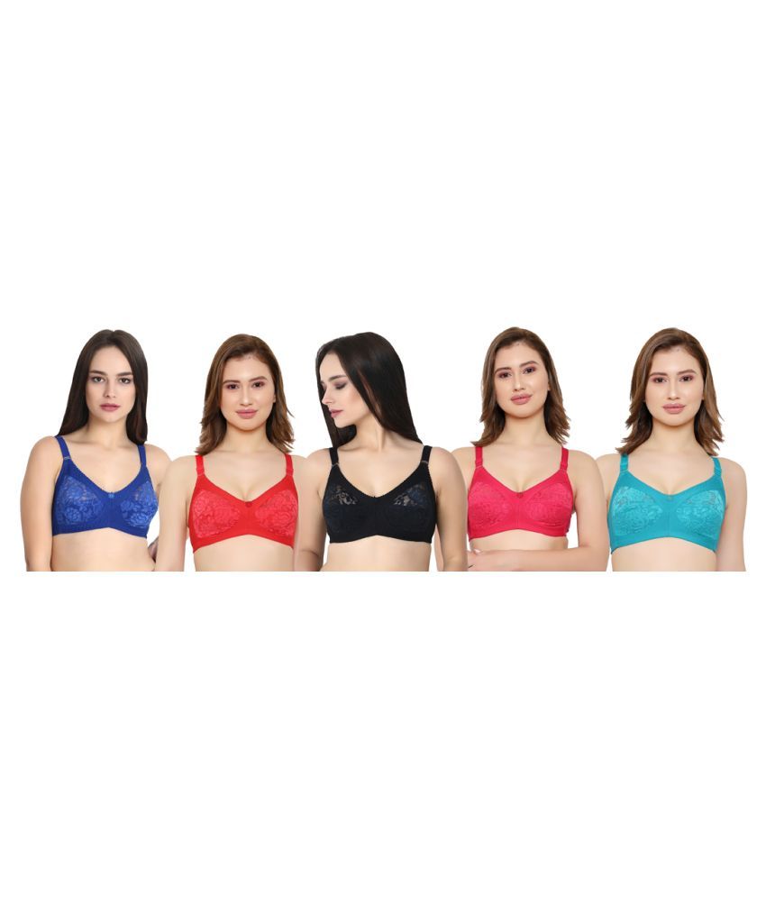     			KYODO Pack of 5 Poly Cotton Non Padded Women's Everyday Bra ( Multi Color )