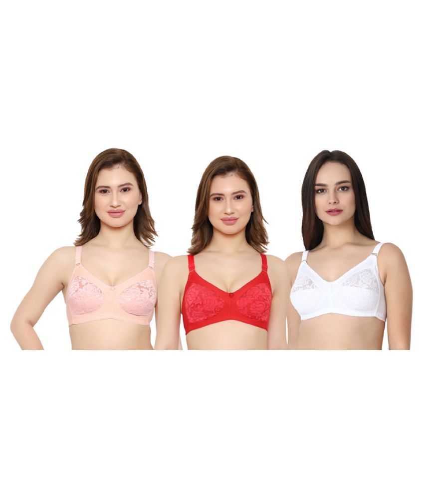     			KYODO Pack of 3 Poly Cotton Non Padded Women's Everyday Bra ( Multi Color )