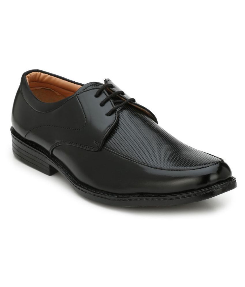 Leeport - Black Men's Derby Formal Shoes
