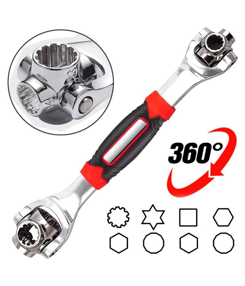     			48 in 1 Socket Wrench Tools Works with Spline Bolts Torx 360 Degree 6-Point Universal Furniture Car Repair Hand Tool Handles up to 135kg of Pressure Universal Hand Tool Wrench