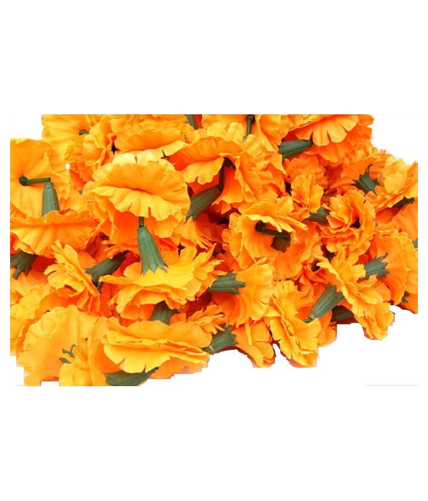 Artificial Marigold Flowers (Genda phool) Pooja Mala 5 ...