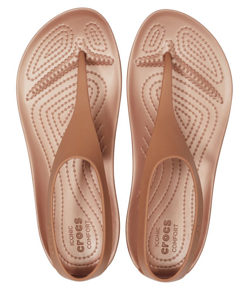 crocs slippers brown