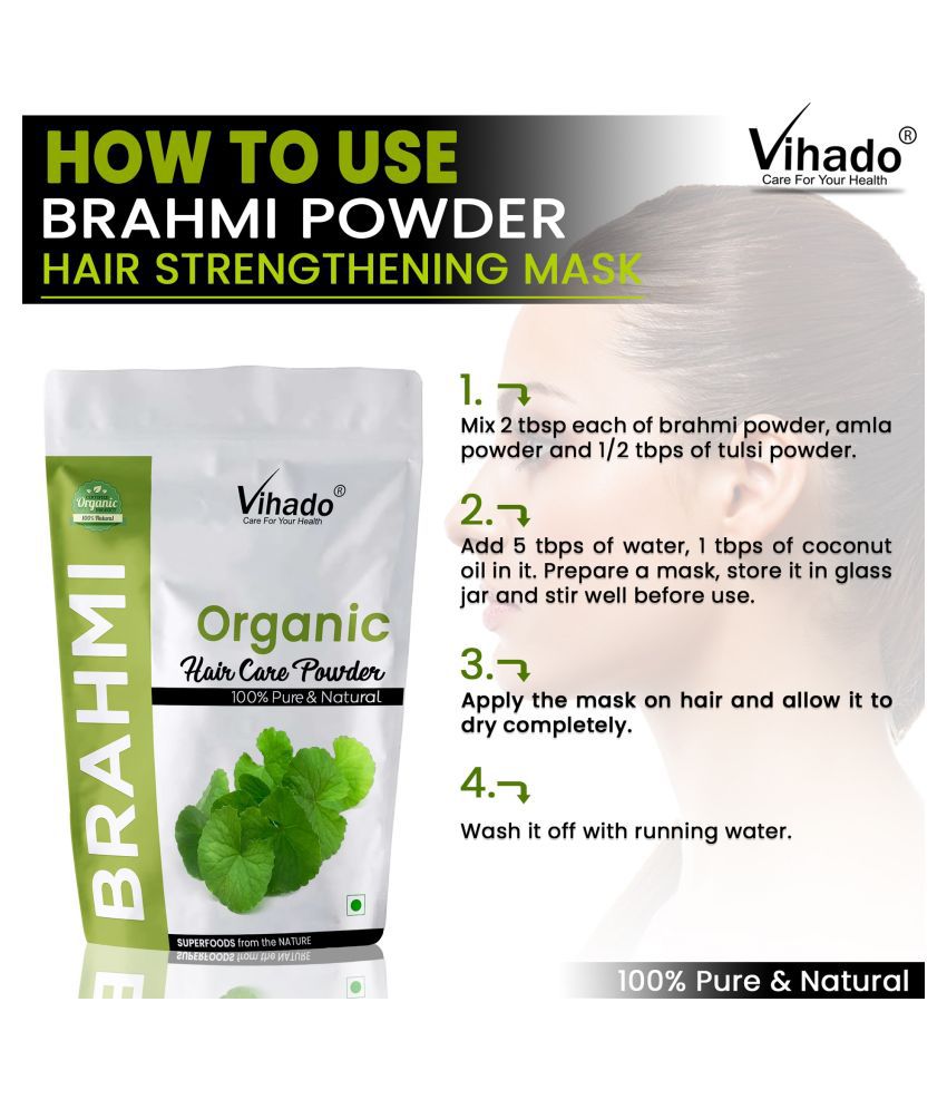Vihado Natural Brahmi Powder Hair Mask 200 g: Buy Vihado Natural Brahmi  Powder Hair Mask 200 g at Best Prices in India - Snapdeal