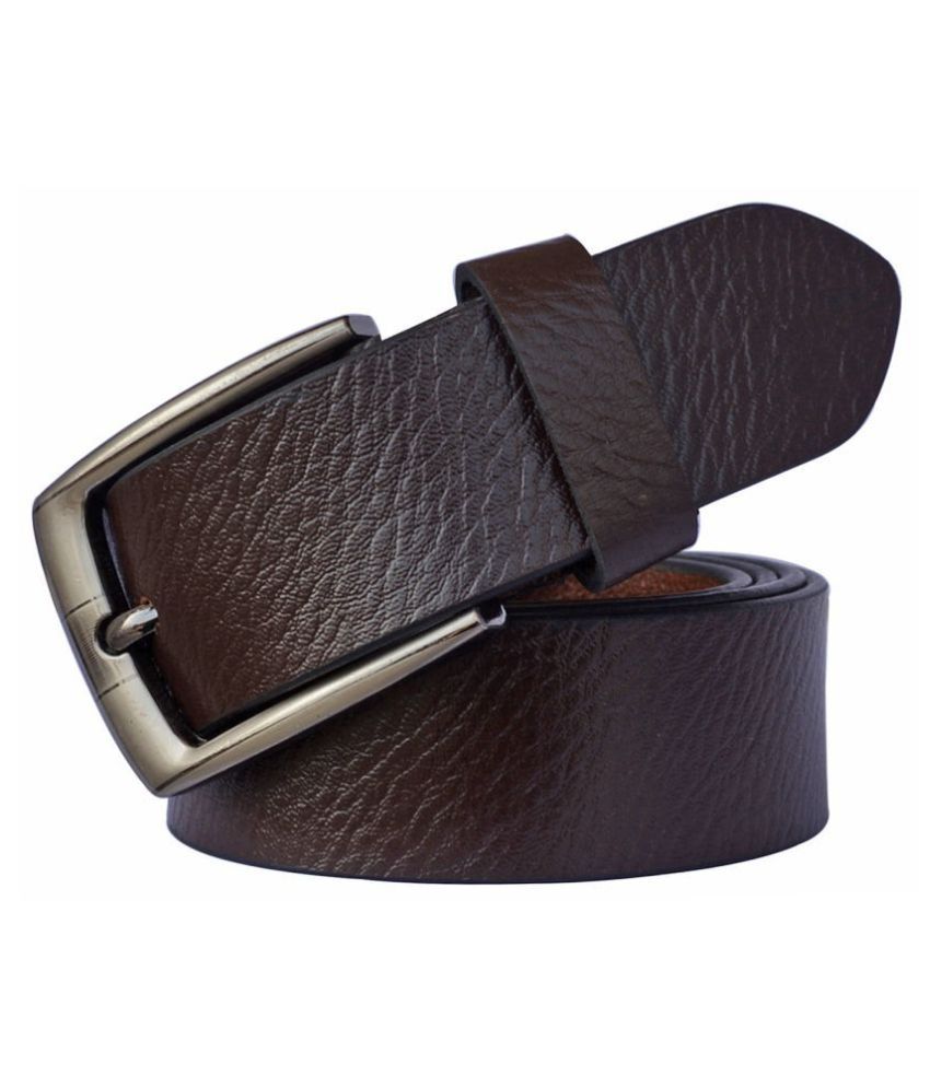     			SUNSHOPPING Brown Leather Formal Belt