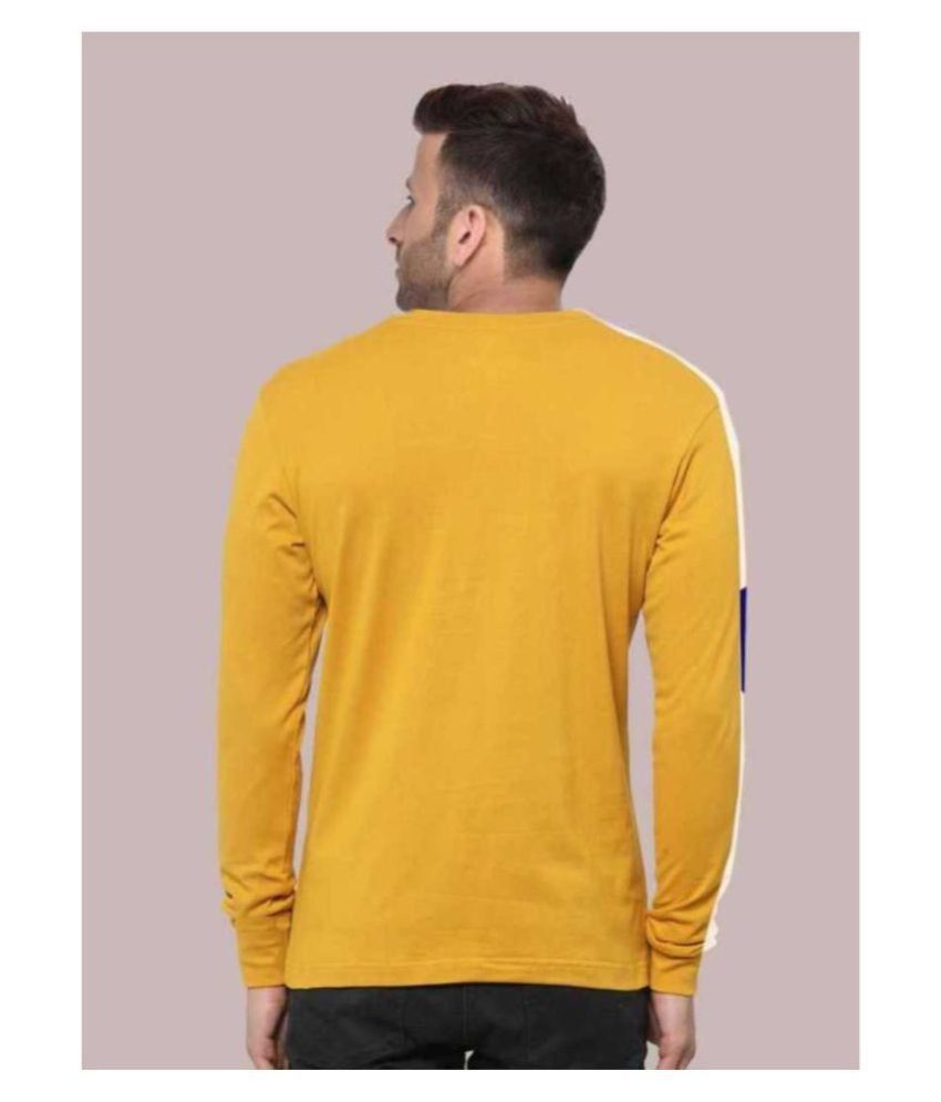 Try This 100 Percent Cotton Yellow Solids T-Shirt - Buy Try This 100 ...