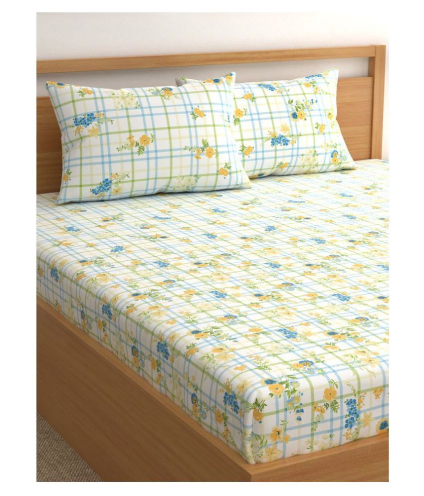 Raymond Home Cotton King Size Bed Sheet With 2 Pillow Covers Buy