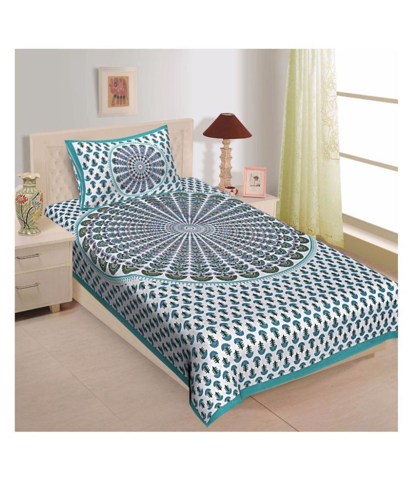     			Uniqchoice Cotton Single Bedsheet with 1 Pillow Cover ( 229 cm x 153 cm )