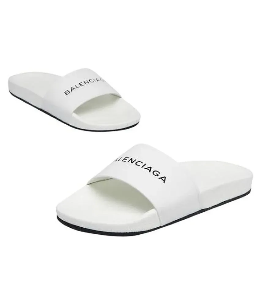 Balenciaga discount white slides