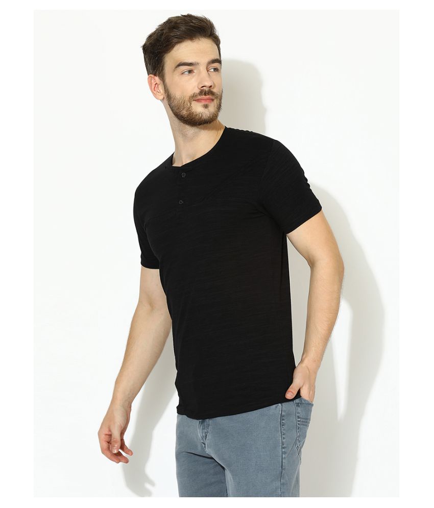 V2 Cotton Viscose Black Solids T-Shirt - Buy V2 Cotton Viscose Black ...