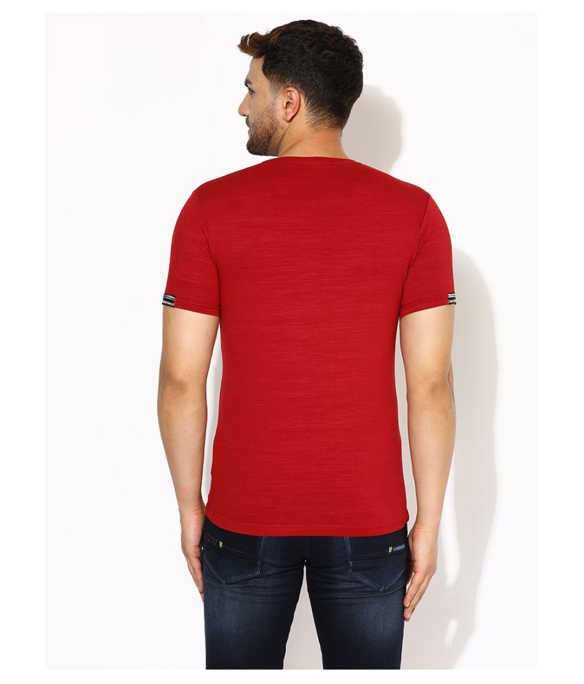 V2 Cotton Viscose Maroon Solids T-Shirt - Buy V2 Cotton Viscose Maroon ...
