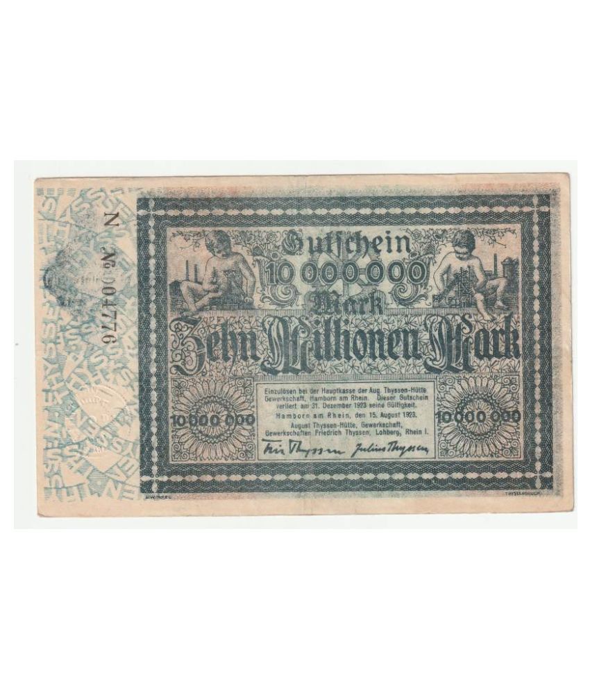     			10 Millionen Mark - 1923 New Condition Germany Extreme Fine Condition Rare