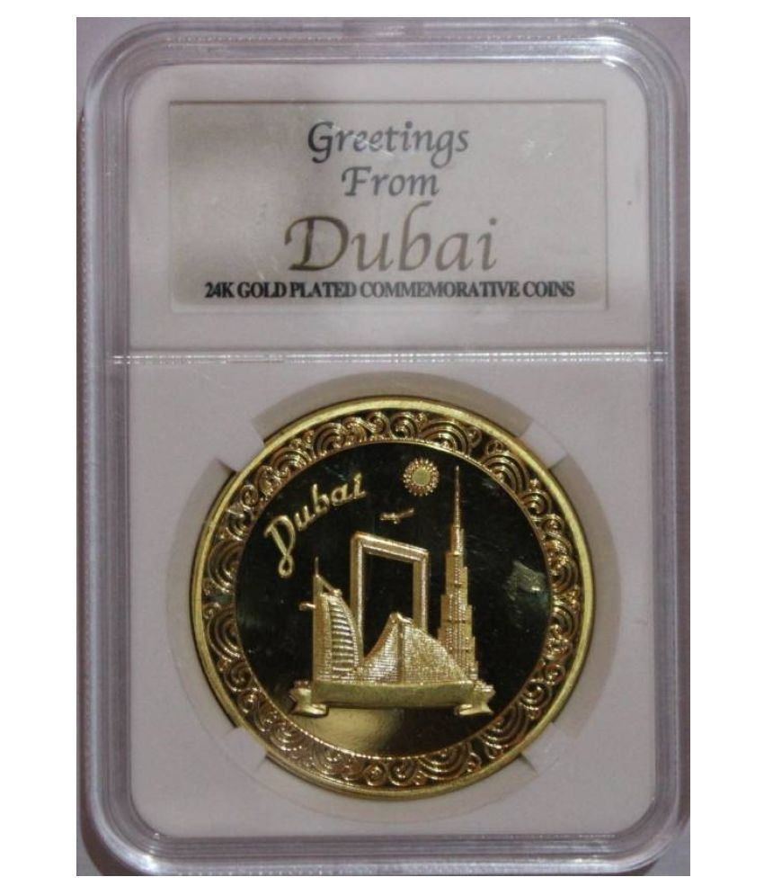 To Dubai Souvenir Tourist 24k Gold Plated Commemorative Coin Buy To Dubai