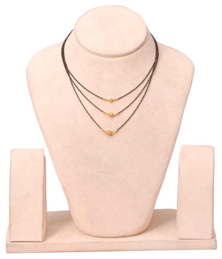     			Gilher  Gold Plated  Daily Wear 3 Layer Short Size Mangalsutra For Women