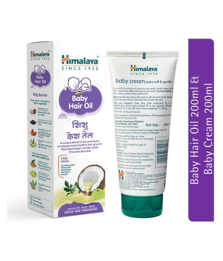 Himalaya Baby Hair Oil (100ml) & Himalaya Baby Cream ...