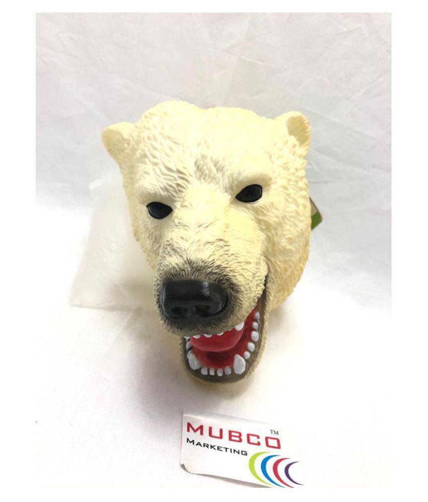 Polar Bear Hand Puppet Role Play Soft Rubber NonToxic Durable